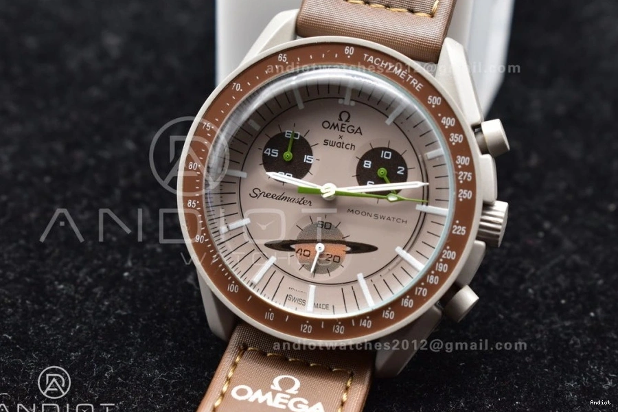 Quartz Bioceramic Nylon Omega Strap On X Saturn Swatch To Mission Moonwatch 0406